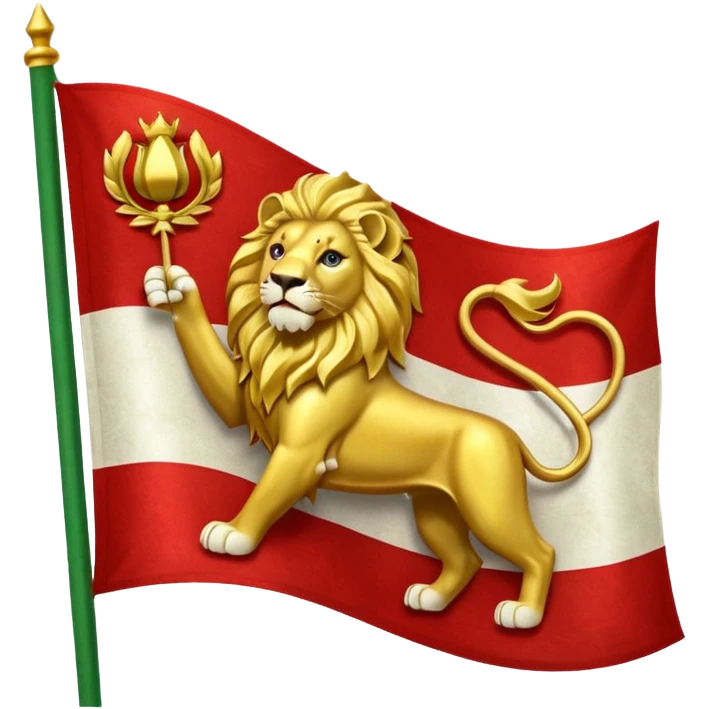 Green white red flag with lion in centre emoji