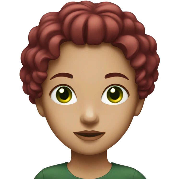  Girl with burgundy hair and dark green eyes emoji