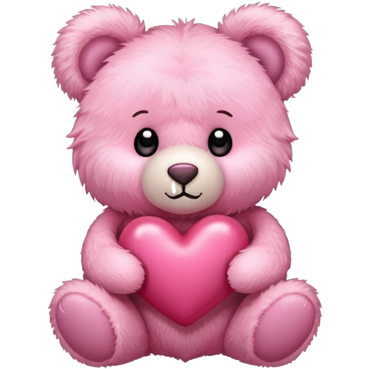Pink heart with bear  emoji