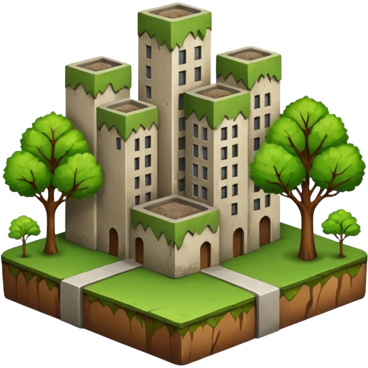 a piece of land with trees and buildings emoji