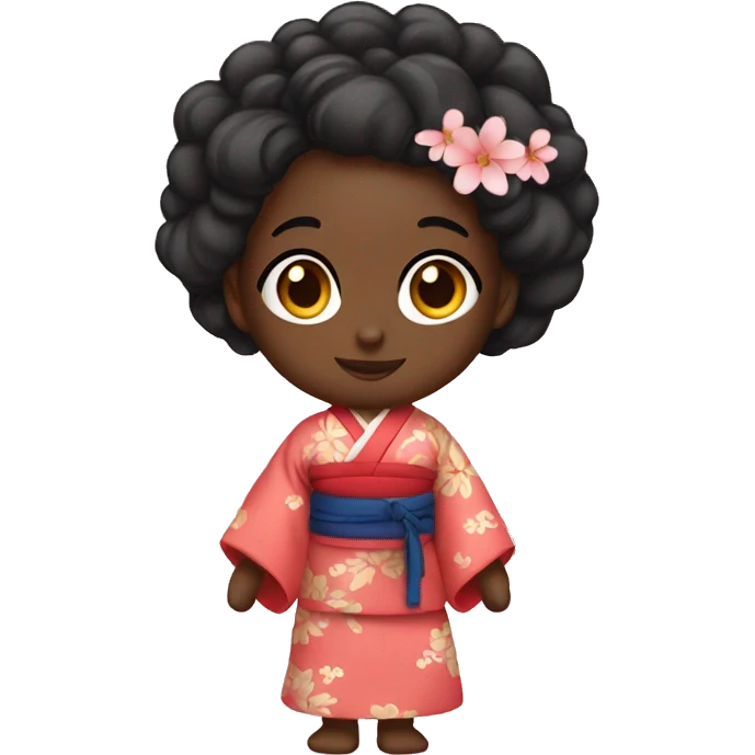 Black girl with kimono emoji