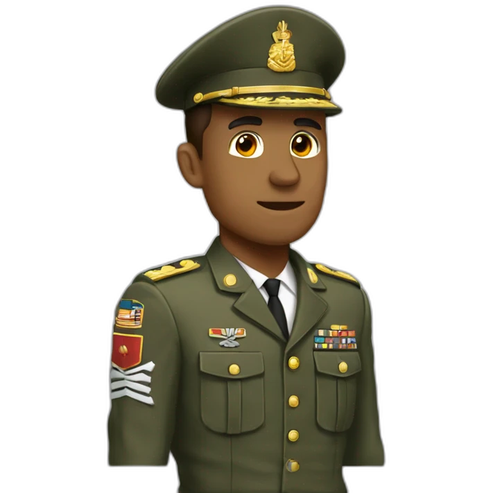 Militaire avec sa main sur sa tempe emoji
