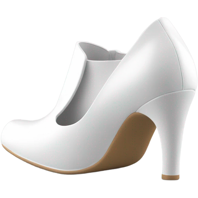 white latex mid heel shoe back view emoji