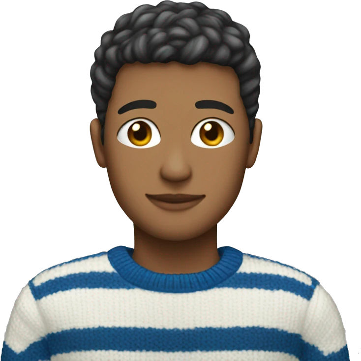 Blue and white striped sweater emoji