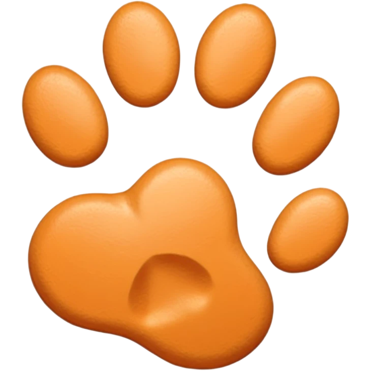 a very light pale pastel orange pawprint emoji