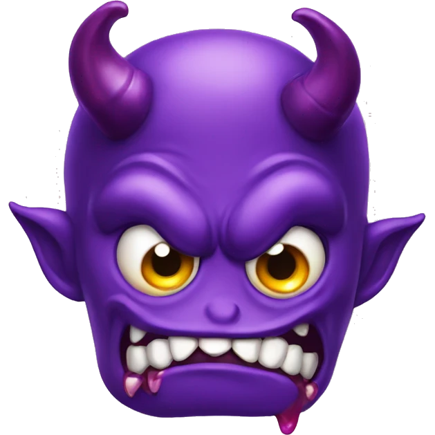 Purple devil drooling  emoji