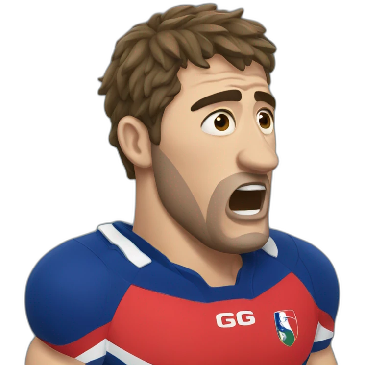 French rugbyman crying emoji