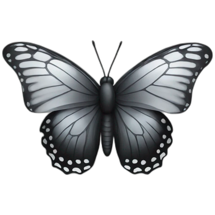 butterfly black and silver emoji