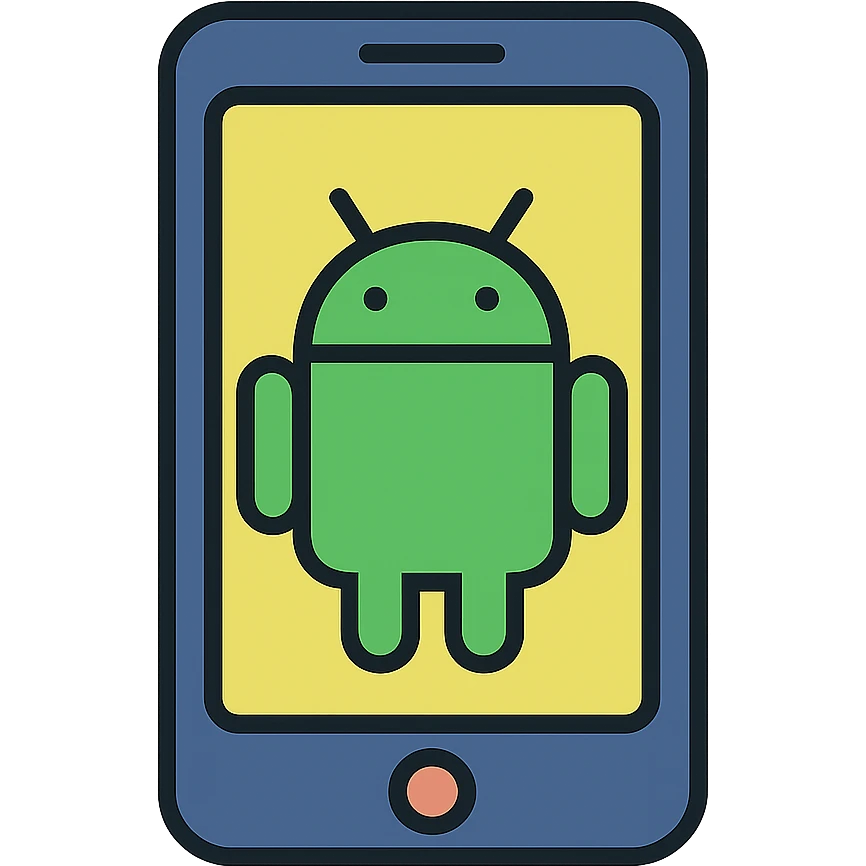 Android smartphone with operating system logo emoji