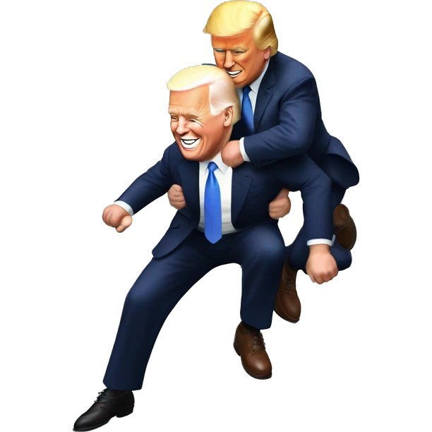 donald trump giving joe biden a piggy back ride  emoji