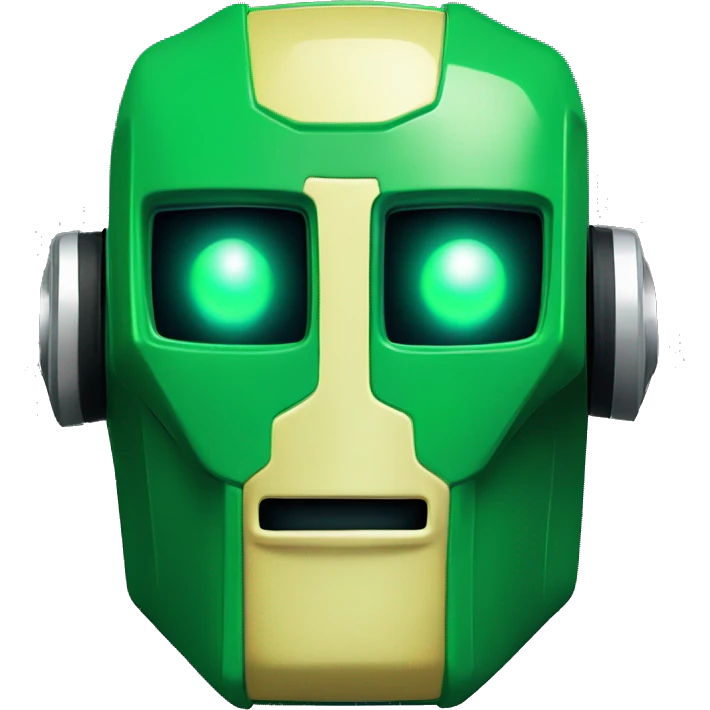 Green LED DaftPunk-style robot talk box emoji