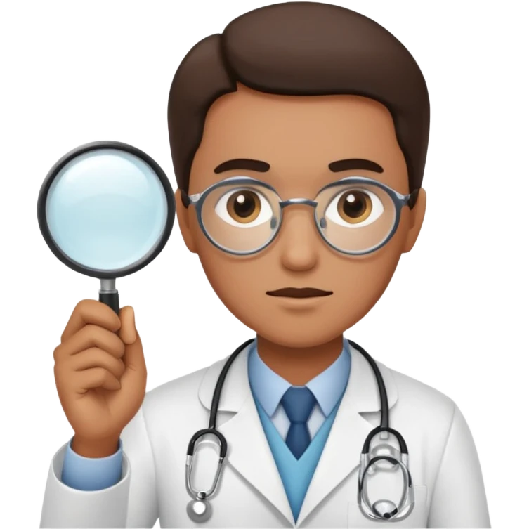 medico com uma lupa emoji