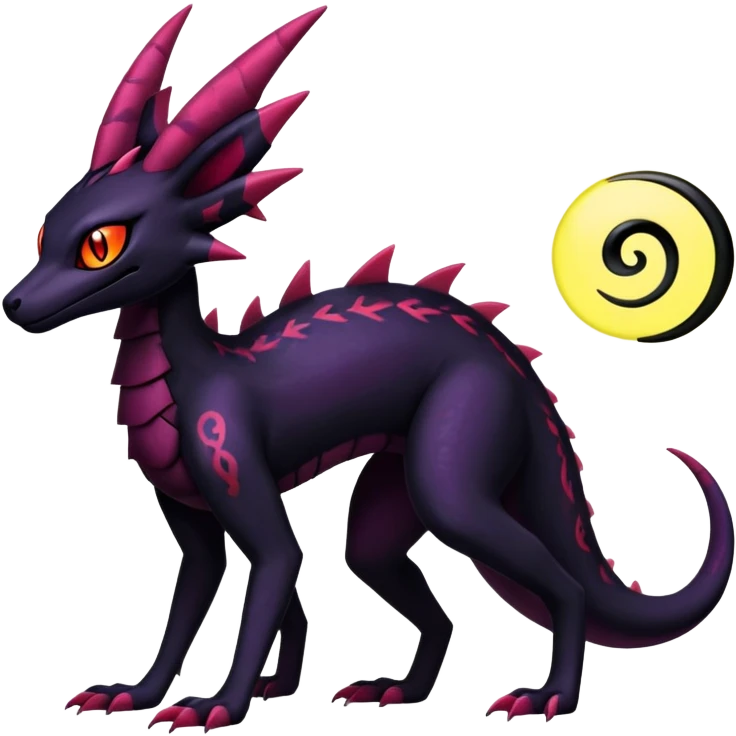 Shiny gothic Salazzle-Salandit-Umbreon-Fakémon-hybrid-creature (full body) 4 legs emoji