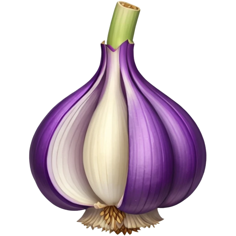 purple garlic with cut piece emoji