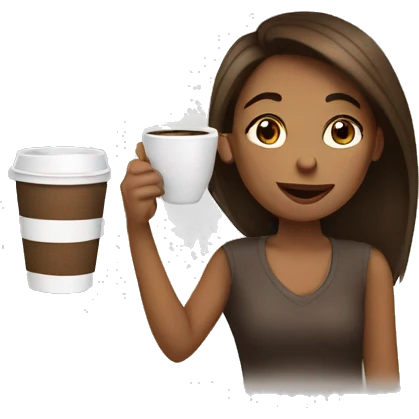 Girl drinking coffee emoji