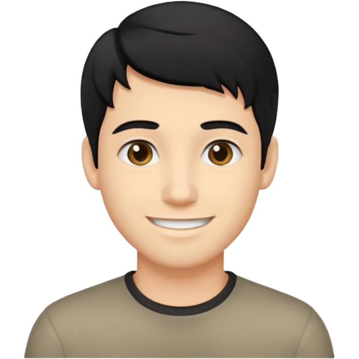 emoji of a smiling young man with black hair and blonde highlights, no beard emoji