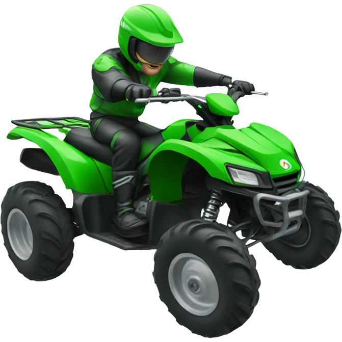 Green atv wheelie  emoji