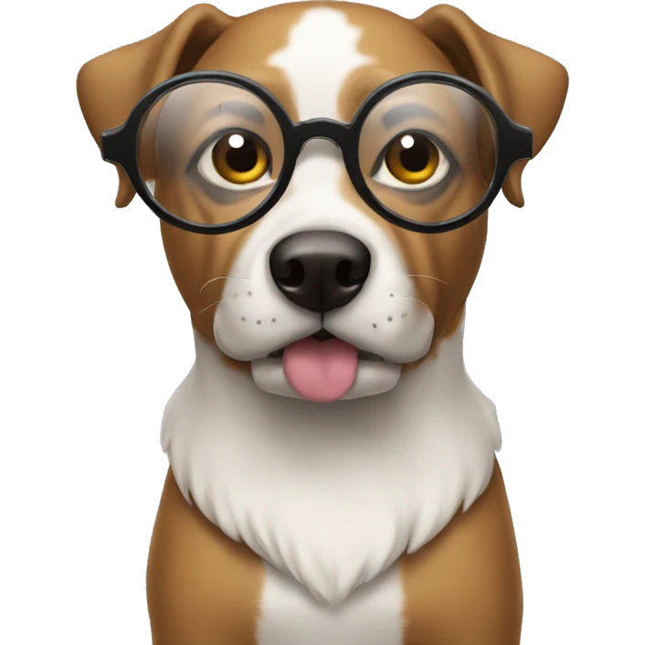 Perro con lentes  emoji