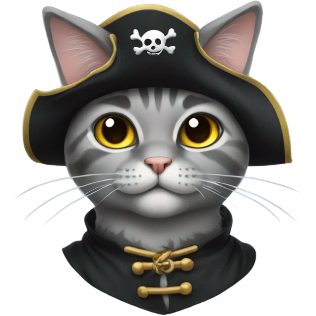 pirate gray cat emoji
