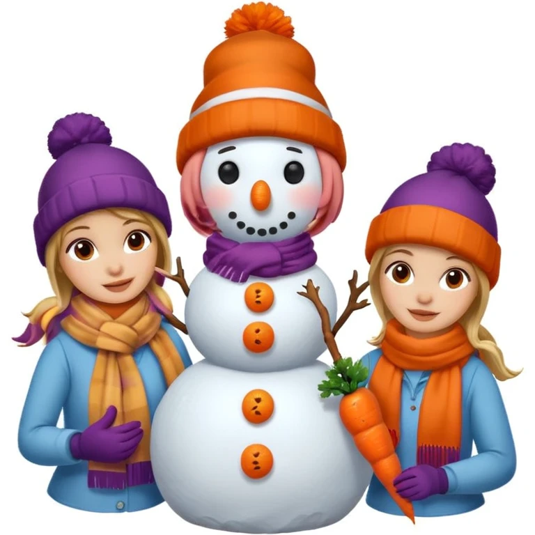 people making a snowman emoji