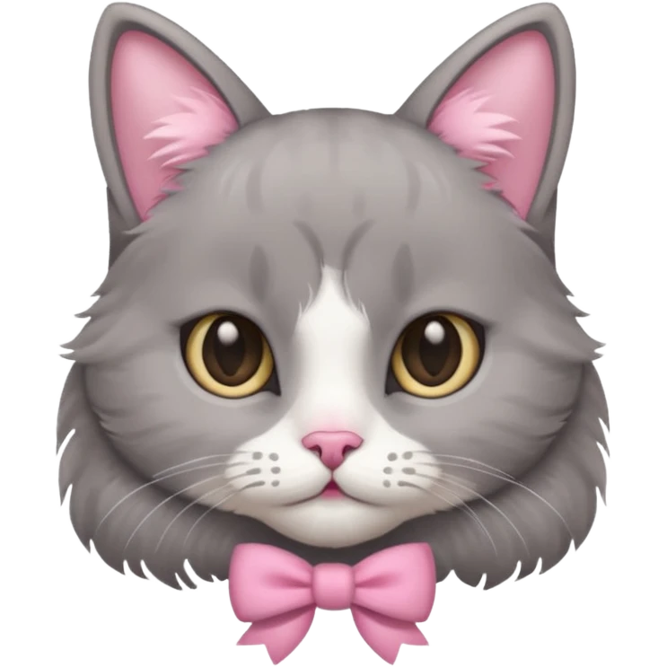 Um gato com lacinho rosa  emoji