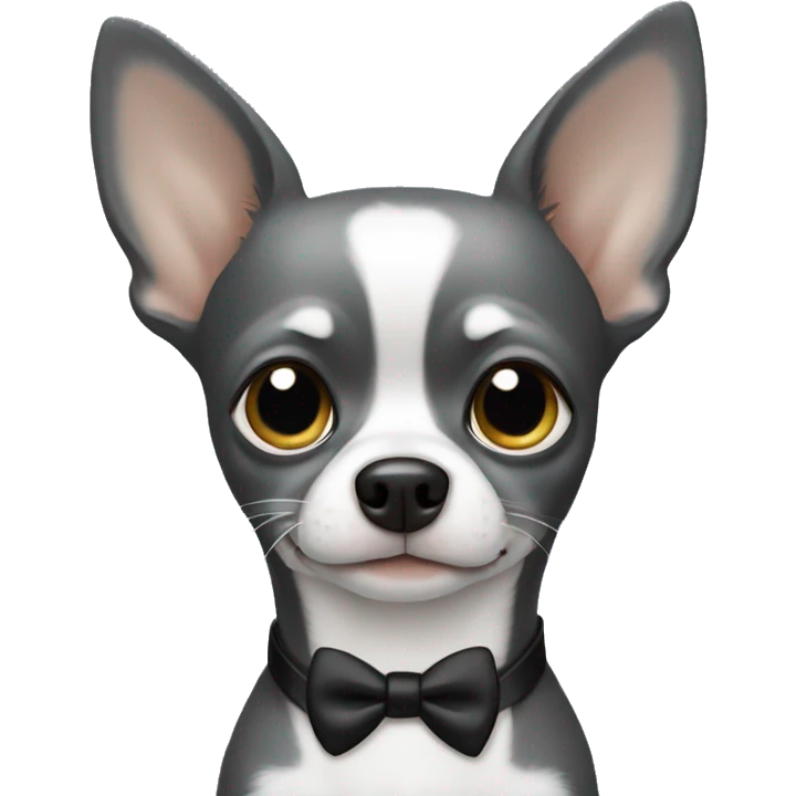 Gray chihuahua in tuxedo  emoji