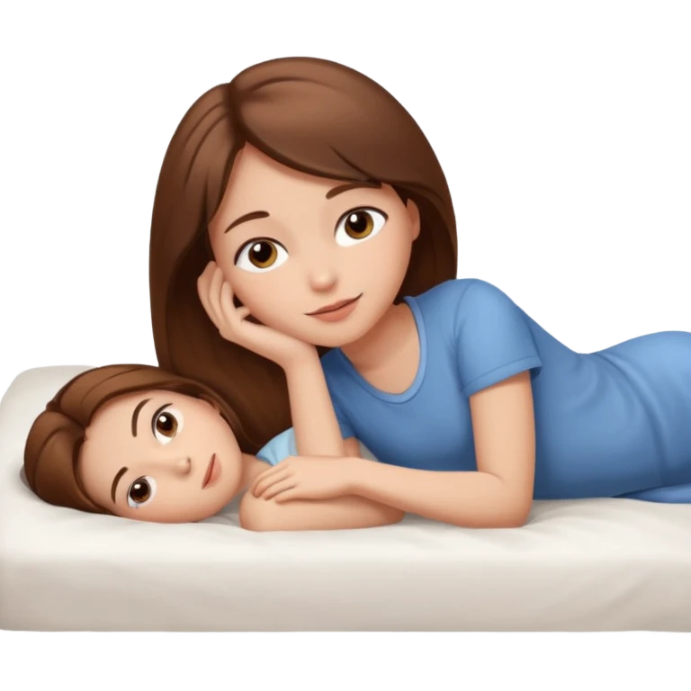 lying on bed brown hair girl just chill emoji