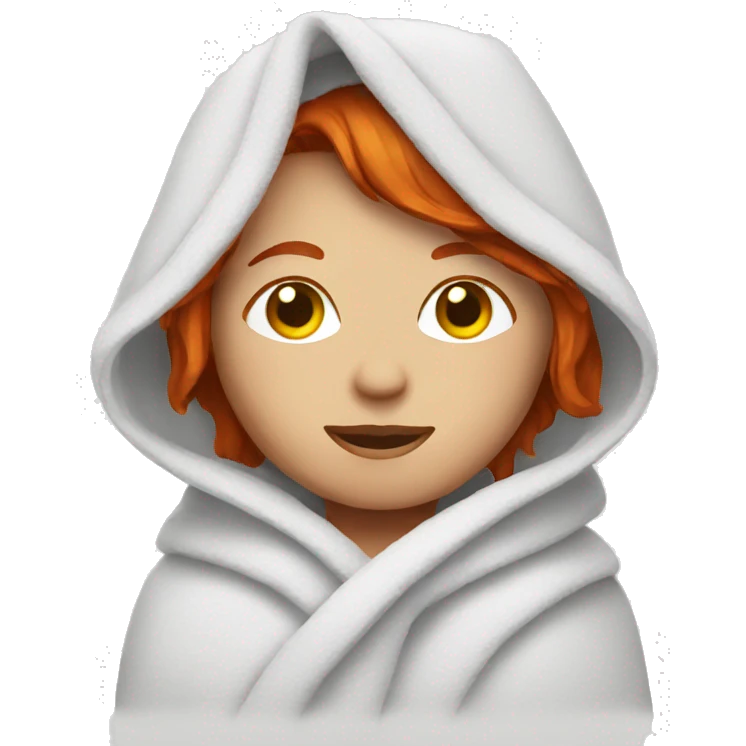 redhair covered in towel emoji