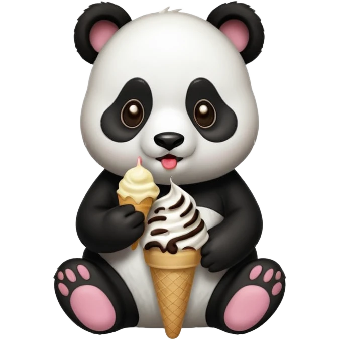 Panda eating ice cream emoji