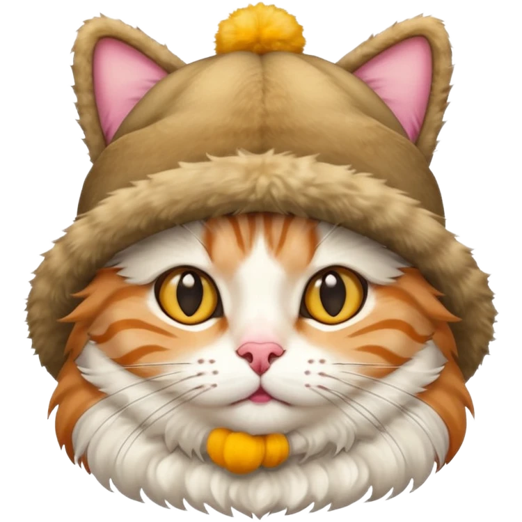 cat wearing a funny oversized hat emoji