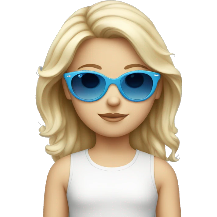 Little white girl with blue sunglasses emoji