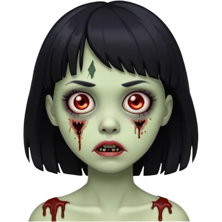 girl zombie with black bangs emoji