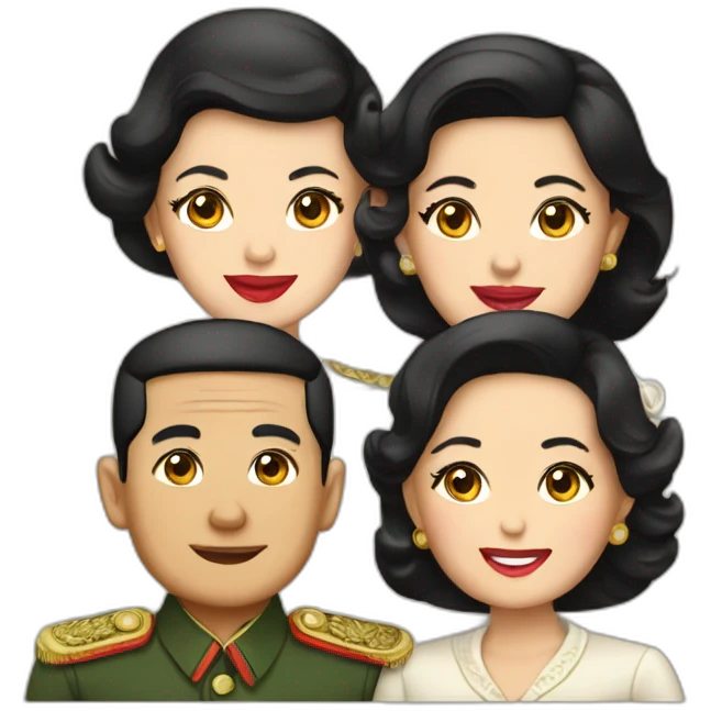 Soekarno with four wife emoji