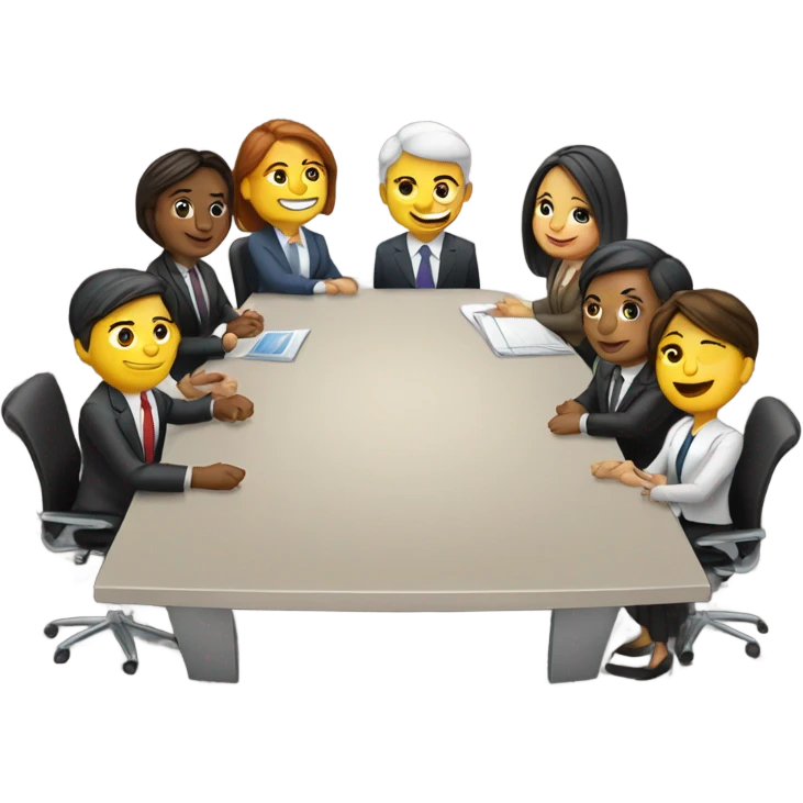 business people sitting at a table emoji