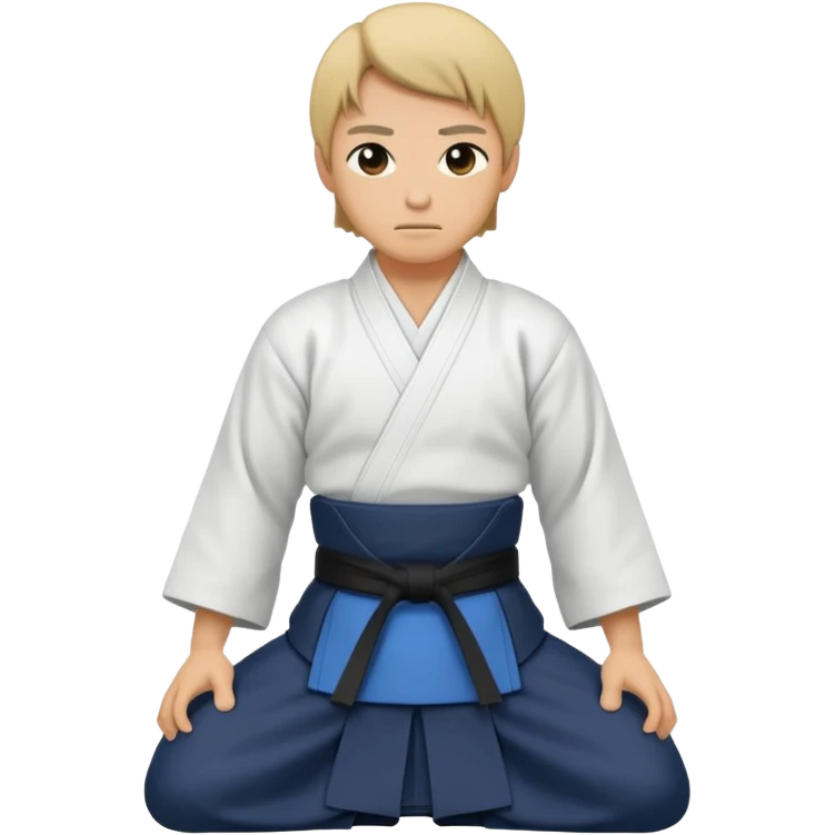 Aikido practitioner in hakama bowing emoji
