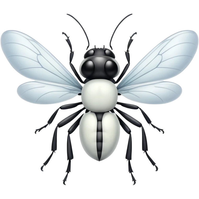 white bug with wings emoji