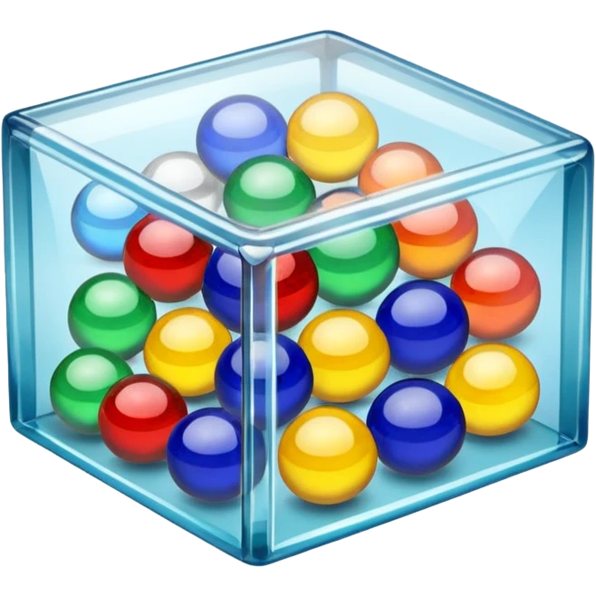 прозрачная коробочка с шариками emoji