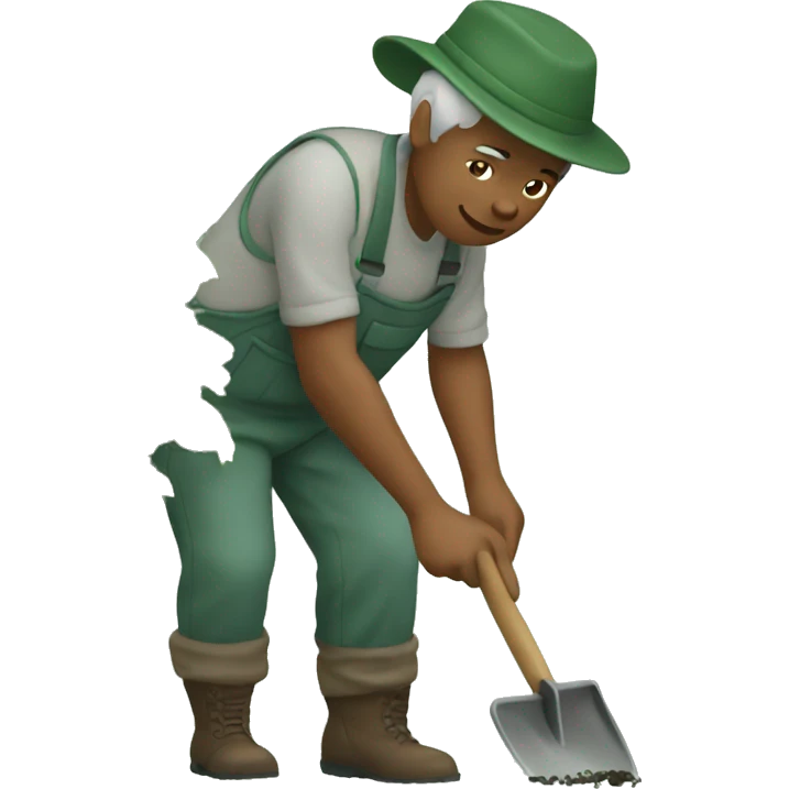 Gardener planting bushes emoji