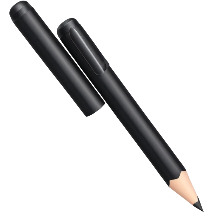 generate an ios genmoji of a black kajal pencil emoji