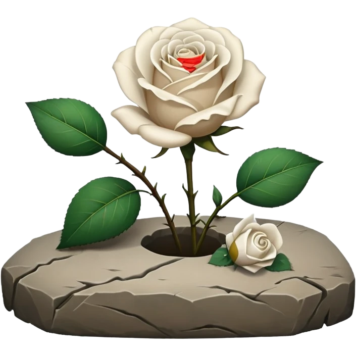 grave with a white rose emoji