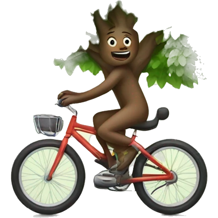 Tree riding a bike emoji