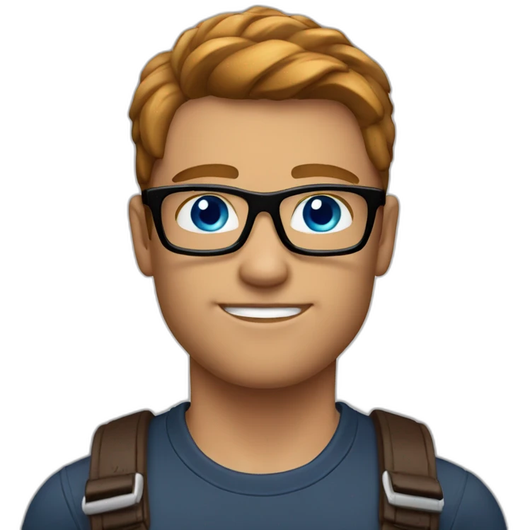 Muscular-Men-with-black-glasses-blue-eyes-and-short-chestnut-hair emoji