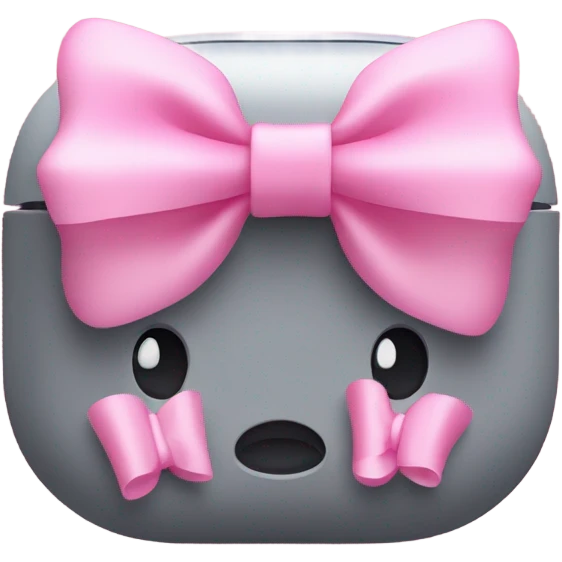 Air pods max with pink bows emoji