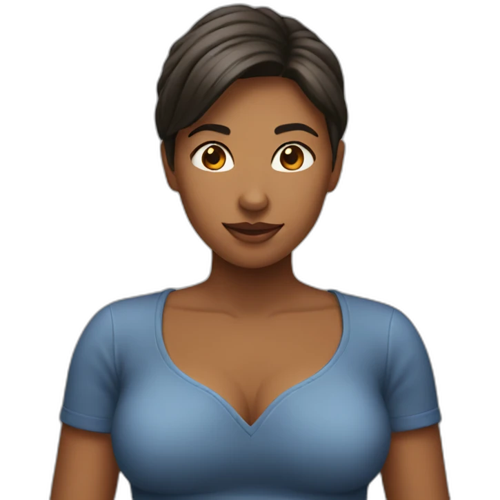 Woman holding up her chest emoji