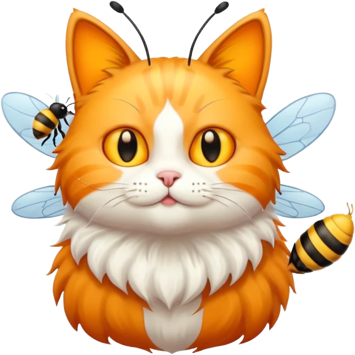 Cat with a bee emoji