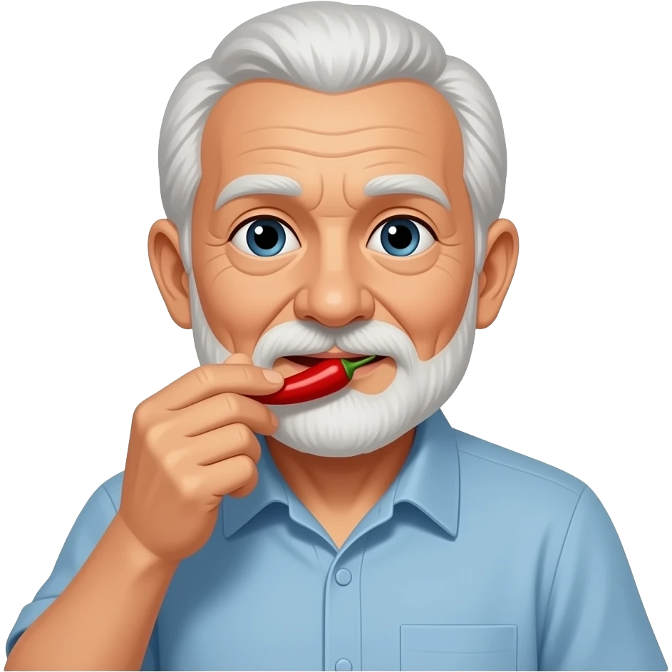 old man eating Chilli emoji