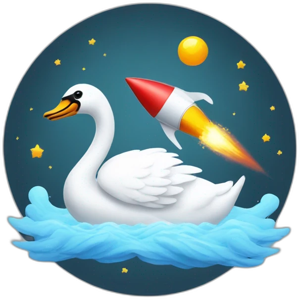 Swan with a rocket emoji