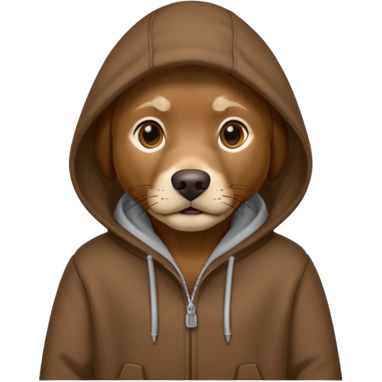 Brown lab wearing a hoodie  emoji