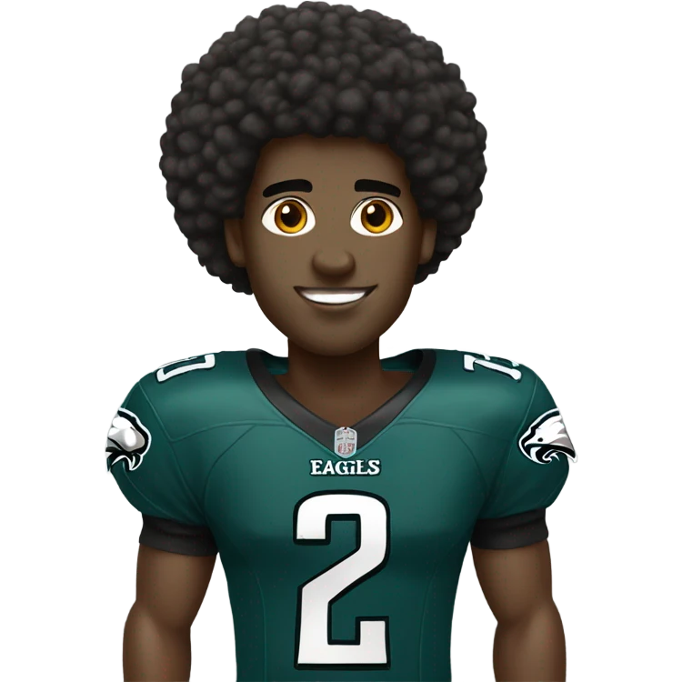 black guy with Afro and eagles jersey on emoji