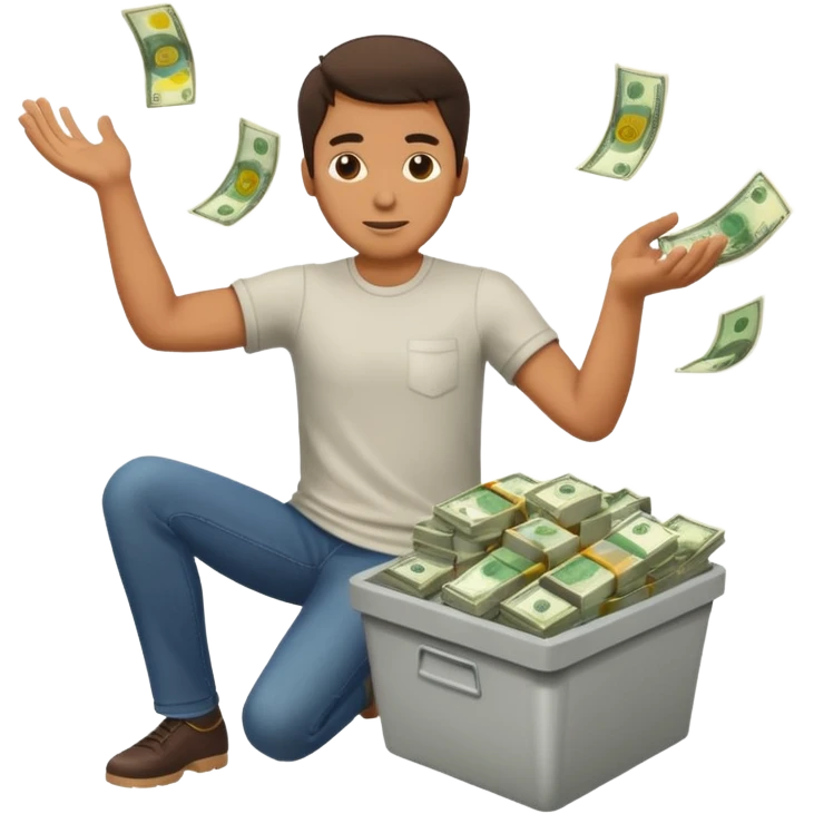 A man throwing money away emoji